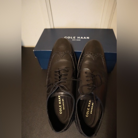 Cole Haan Jay Grand Wingtip Oxford Men Black Shoe Size 9.5 - Picture 7 of 7
